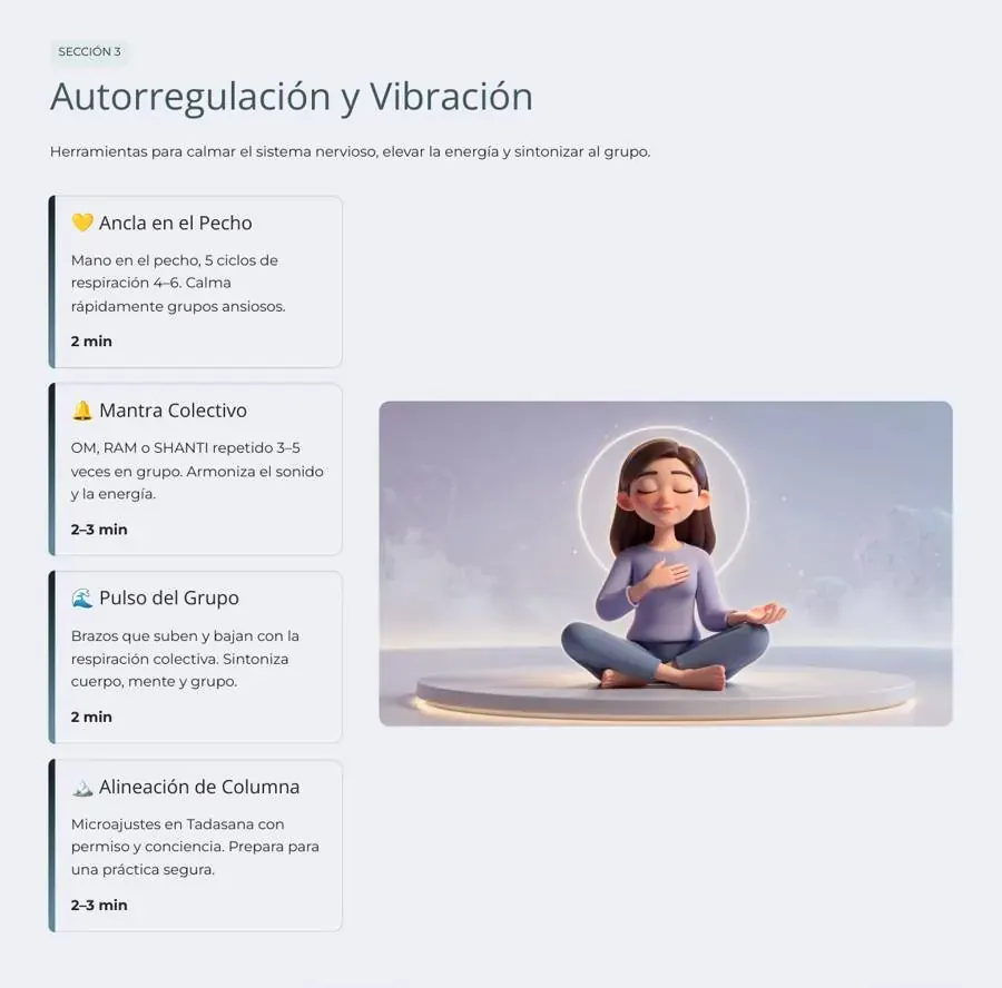 Vista interna de dinámicas para autorregulación y vibración